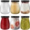 HEFTMAN Lot de 6 petits bocaux en verre avec couvercles - 100 ml - Vides et hermétiques - Avec couvercles - Anti-fuite - Pour pudding, yaourt, miel, confiture avec couvercles (100 ml)