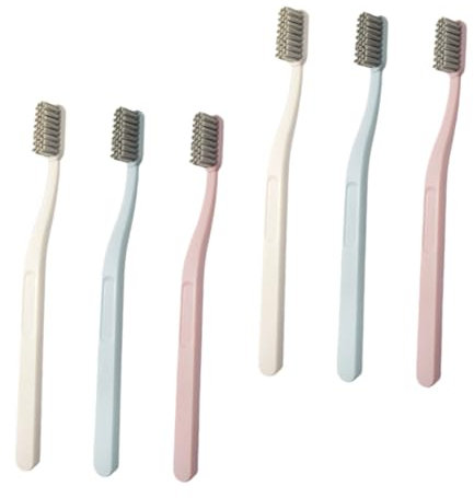 HOMSFOU 6St Erwachsene steife Bürste organische zahnbürste Nylon-Zahnbürste Holzkohle Zahnbürsten für Erwachsene Harthaarzahnbürsten sauber Waschmittel Pflegebürste kleine Werkzeuge Abs