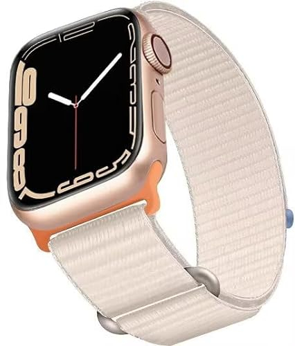 Nylon Armband Kompatibel mit Apple Watch Armband,Verstellbare Sport Loop Strap für 42mm 44mm 45mm 49mm iWatch SE Series 9/8/7/6/5/4/3/2/1 Herren Damen,Polarstern