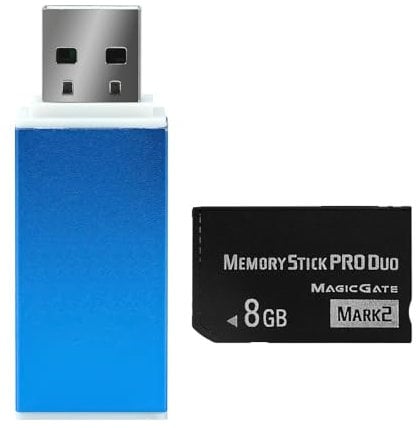 8GB Memory Stick Pro Duo (MARK2) for PSP Camera Memory Card and a All in One Reader USB 2.0