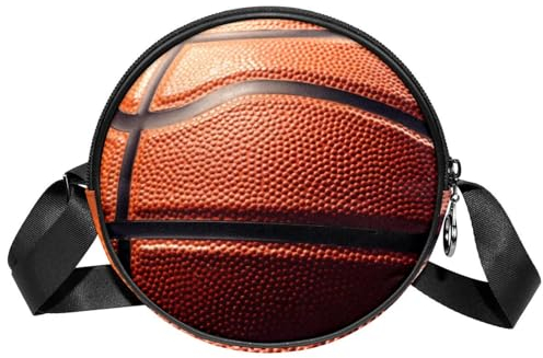 FVQL Kleine runde Umhängetasche, Umhängetasche, Handtasche, Geldbörse, Basketball, Sport, Farbe: 169, 7 Inches