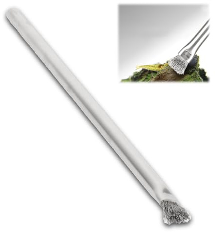 Vvikizy Hardscape Bürste für Aquarium, Algenbürste für Aquarien, Drahtborsten, Edelstahl-Aquarium-Algenbürste zum Waschen von Algen auf Stein, Holz, hart, 23 cm Algenkratzer