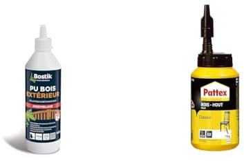 Bostik Colle PU Bois Extérieur – Colle Bois Polyuréthane Liquide – Colle Bois D4 & Pattex | Colle Bois Classic (biberon de 750 g) – Colle à bois hautement résistante