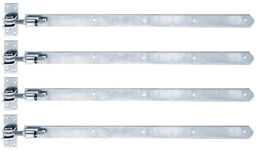 Alberts 823603 Ladenband | gerade, Abschluss abgerundet, verstellbar um 30 mm | galvanisch blau verzinkt | 660 x 40 mm | 4er Set