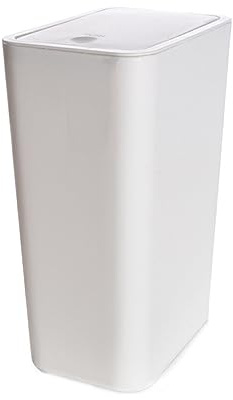 QTTYREV Poubelle Poubelle élégante et écologique pour l'environnement Poubelles Poubelle carrée, Blanc, S