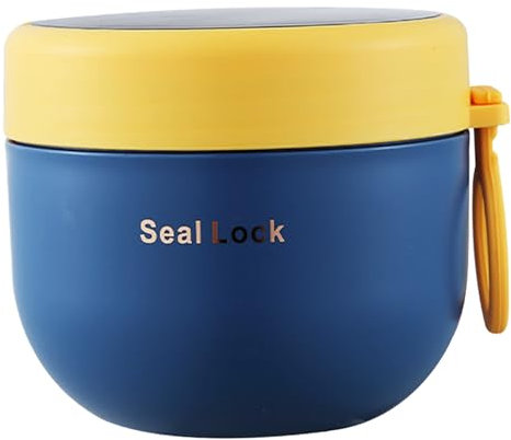 Food Flask 20 Oz Insulated Soup Flasks Stainless Steel Hot Food Flask with Folding Spork Breakfast Pots with Lid on the Go Food Containers for Yogurt Cereal Porridge Soup Containers Breakfast Pots