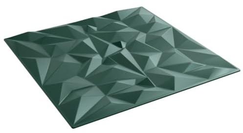 vidaXL Green XPS Amethyst Wall Panels - Tile Wallpaper Coverings for Bedroom, Living Room, Office, and More - 12 pcs, 50x50 cm Each, Water-.