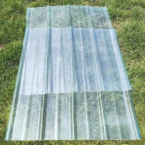 Transparente Welldachplatten, 5 Stück, schlagfeste Dachplatten für Gewächshaus, Pergola, leicht zu schneiden und zu biegen, Tageslichtplatten, 0,9 x 1 m