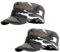 2 Pcs Unisex Grau Weiß Tarnfarbe Military Stil Army Cap Verstellbare Baseball Cap Flat Top Cap Sommer Sonnen Kappe für Herren Damen