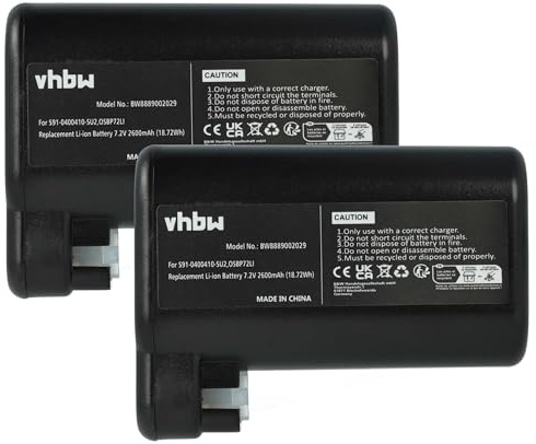 vhbw 2X Akku kompatibel mit AEG Electrolux Osiris | RX8, RX7-1-TM, 900277487, RX8-1-4SWN, 900277485 Saugroboter (2600 mAh, 7,2 V, Li-Ion)
