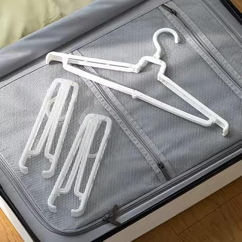 sosame 4er Set japanischer klappbarer Kleiderbügel - Mit faltbarem Haken und Flügeln, ideal für Zuhause, Reisen & Camping – Praktisch und platzsparend (Weiß-4pcs)