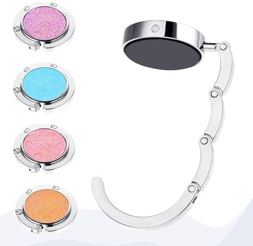 Auiremrti Lot De 4 Crochets Porte-Sac À Main Portatifs pour Table, Crochet Réglable avec Design Antidérapant, Porte-Sac Pratique pour Différents Types De Tables