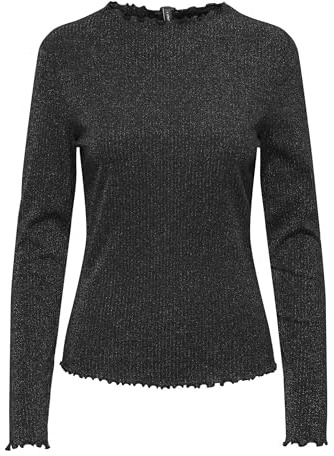ONLY Damen Only Female Top Onlemma Top Onlemma Life Ls Glitter Top JRS Noos (1er Pack)