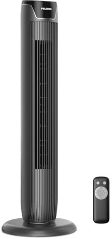 PELONIS Oscillating Tower Fan with Remote - 5-Speed & 4 Modes (AI/Natural/Sleep) Quiet Cooling, 9H Timer, LED Display/Power Memory Function - Energy Efficient Home Office Bedroom Fan