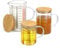 Votoko 3 Stück Messbecher Set aus Glas, 350ml 500ml 1000ml Glas Messbecher mit Griff und Skala, Hitzebeständig Borosilikatglas, Präzisions Meßbecher für Küche Labor, Ideal zum Backen Kochen Mischen