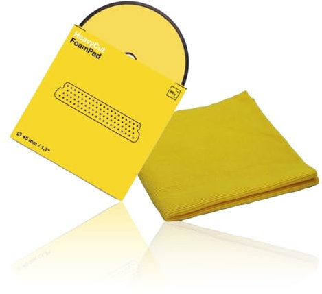 Koch Chemie Fine Cut Foam Pad Polierpad Ø 45 x 25 mm inkl Microfaser Fine Cut Tuch Auto Polierpad Polierschaum Set für Exzenter Poliermaschine