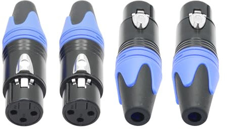 Riertostng 4 conectores XLR de 3 pines, XLR para micrófono, altavoz de audio XLR, enchufe hembra, para micrófono DMX Signal, reemplazo de transmisión de audio