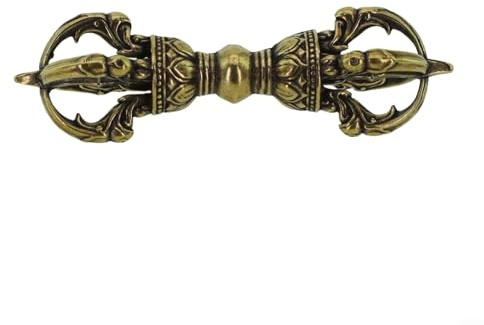 Handgefertigter Vajra-Dolch aus Messing mit neun Zinken, symbolisiert tibetisch-buddhistische Stärke