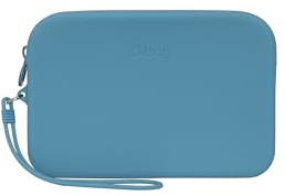 O bag - Pochette fiesta in silicone, blu cielo (12.5 X 18.5 X 2.5 cm)