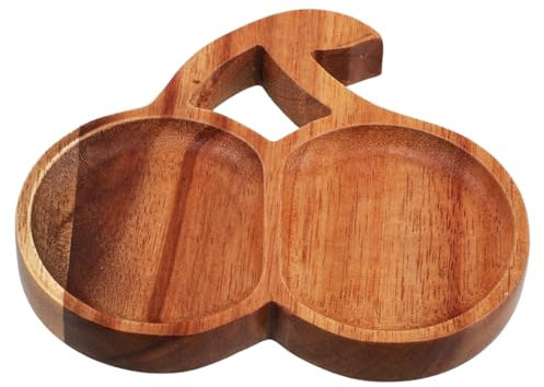 Hemobllo Elegant Cherry Shaped Decorative Tray Versatile Serving Plate for Tea Fruits and Nuts for Japanese Homes and Minimalist Decor