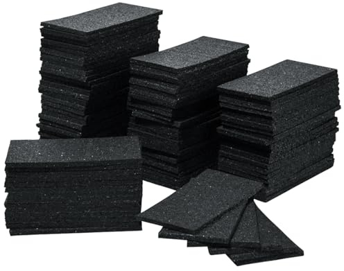 LASIPROFI - Anti-Rutsch-Pad | 500 Pads aus PU-gebundenem Gummigranulat, geprüft nach VDI-Richtlinien | Druckfestigkeit bis 300 Tonnen/m²; Größe: 200x100x3mm; Farbe: schwarz meliert