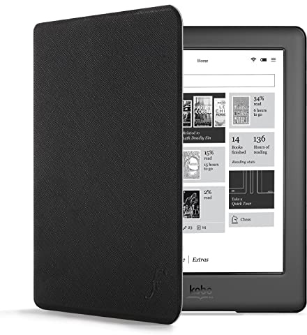 Forefront Cases Custodia per Kobo Glo HD (2015, Modello: N437, N587) - Custodia Protettiva Magnetica - Smart Auto Sveglia Sonno Funzione - Sottile, Leggero Cover - Nero