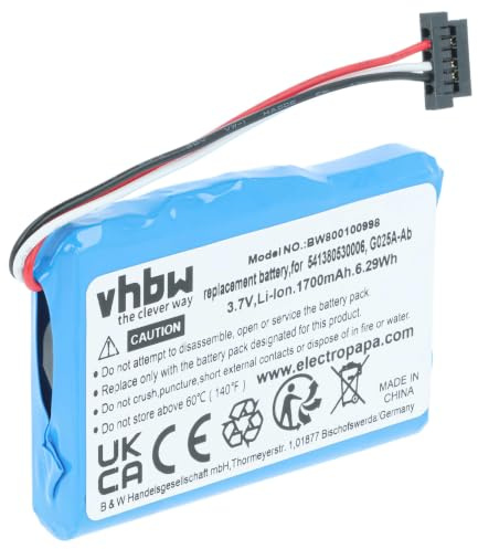 vhbw Akku kompatibel mit Becker Transit 50 | 50 LMU GPS Navigation Navi (1700 mAh, 3,7 V, Li-Ion)