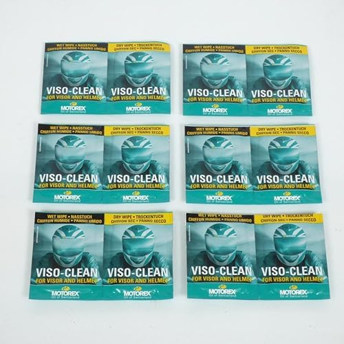 Lot de 6 Lingettes Motorex Viso-Clean pour nettoyage visières et casque moto