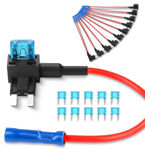 Nilight Lot de 10 porte-fusibles Add-a-circuit Tap pour fusibles mini ATM APM avec 10 fusibles à lame