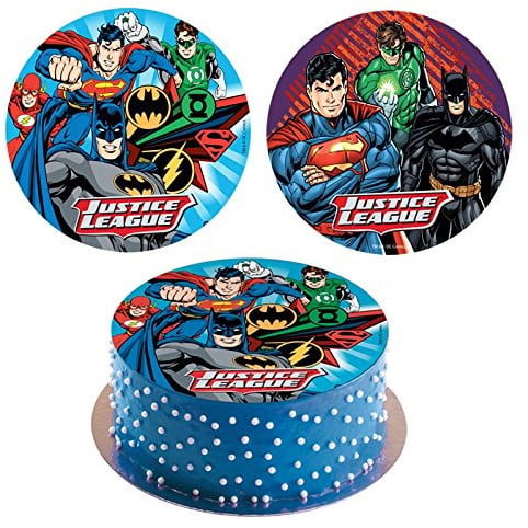 Les Pakete Noir lcn Oblate Justice League 20 cm – Batman Green Lantern Superman Flash – Dekoration für Geburtstagstorte – 733