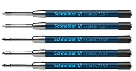 5 x Schneider Nachfüller Kugelschreibermine Express 735 Riesige pte Fine schwarz