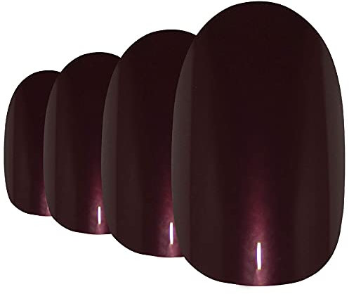 Faux Ongles Bling Art Marron Perlé Ovale 24 Moyen Faux bouts d'ongles acrylique