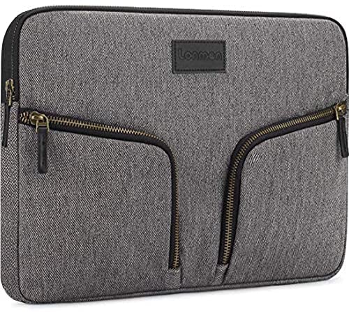 LONMEN 13-13.3 Zoll Wasserdicht Laptop Sleeve Hülle Tasche Laptophülle Notebook mit Griff für 13 MacBook Air / 13.3 Samsung Notebook 9 Pro / 2017 Neu Microsoft 13.5 Surface Laptop,Grau