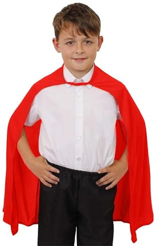 Childs Red Superhero Cape - Fancy Dress Costume Accesssory - Perfect for for St Patricks Day, Comic Book Characters, Super Villains, Book Week