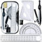 Maths Set, Geometry Compasses Set 8pcs School Protractor Rulers Set Squares for Maths Learning Home Schooling in Carry Case