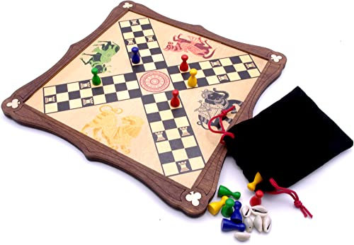 Pachisi traditional wooden board game