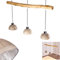 HOFSTEIN Pendelleuchte Ambri, Hängelampe aus Holz/Beton in Braun/Betonfarben, 3-flammig, 3 x E27, Höhe max. 170 cm, Hängeleuchte für Esszimmer, Wohnzimmer, Küche
