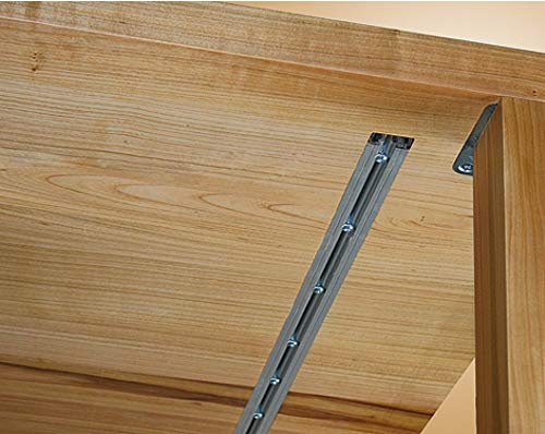 Gedotec Gratleiste für Massive Tischplatten Ausricht-Beschlag mit Stahl-Einlage für Auszieh-Tische | Länge: 1070 mm | Aluminium - Metall Silber eloxiert | 1 Set Möbelbeschläge für schwere Esstische