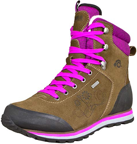 GUGGEN Mountain HPM59 Damen Trekking-& Wanderstiefel gefüttert mit echter Wolle und Synthetik Wanderschuhe Bergschuhe Fellstiefel Winterstiefel Lammfellstiefel Echtleder Leder Stiefel wasserdicht