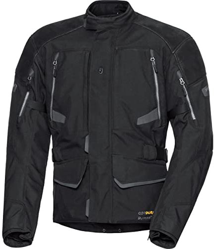 FLM Touren Leder-/Textiljacke 4.0 - Atmungsaktiv & Wasserdicht - Mit Sturmhaube - Echtes Leder & Polyester anthrazit XL