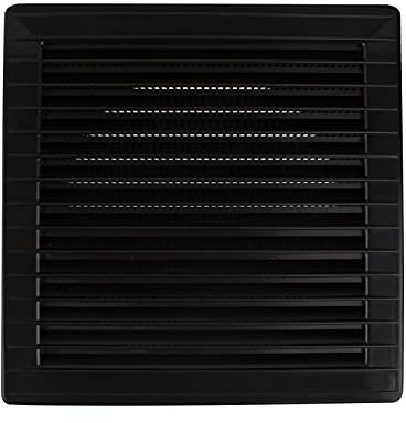 MKK Griglia di ventilazione rettangolare, Ø 100, 120, 125, 150 mm, griglia di scarico, zanzariera in plastica, diametro 120 mm, colore nero