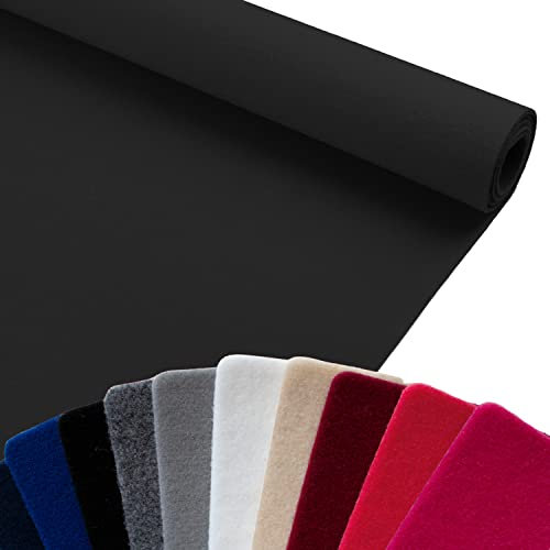 Primaflor Event-Teppich Meterware RevExpo - Schwarz - 1,00m x 5,50m, Viele Farben, Schwer Entflammbarer Hochzeits-Läufer, B1 Messeteppich, Gangläufer