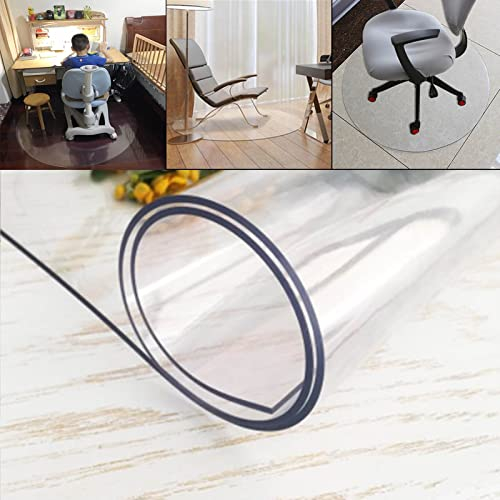 DXZ-Design Alfombrilla Redonda Transparente para Suelos de Madera, Alfombrilla de Cocina, Alfombrilla Protectora de plástico Transparente, Protector de Oficina de PVC (Size : 120cm de diámetro)