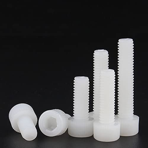 CONPHERON Vis en plastique, Vis à six pans creux en nylon blanc, M4*30 mm,40 pcs