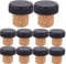 Casiler 10pcs T-Shape Black Wood, Cork Wine Bottle Cork Stopper, 20 mm