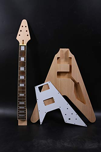 Gitarrenhals, 22 Bünde, 62,9 cm, Mahagoni-Gitarrenkörper, Punkt-Inlay-Set aus Flying V Palisander-Griffbrett (Blockeinlage)