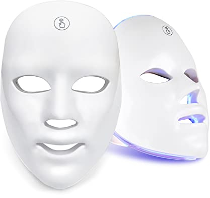 Led-Gesichtsmaske, Photon Therapie Maske, Drahtlose 7 Farbe Led Maske, Hautverjüngungs Gesichtsmaske Für Gesicht Anti-Aging, Whitening, Reduziert Pickel (a)