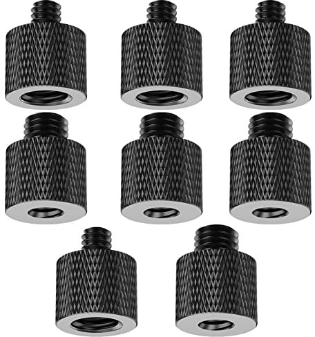 Rigych Stativ Schraube Adapter 1/4“ auf 3/8“ und 3/8“ auf 1/4“ Gewindeadapter Kameraschrauben Adapter für Kamerastative, Einbeinstativ, Mikrofonstativ, Lampenstative, 8 Stück