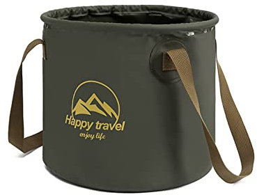 GOXAEEE Bassine pliable de camping 10 l/20 l, bol pliable d'extérieur, seau pliable pour le camping, universel comme bac à vaisselle de camping, bac à linge, bac à vaisselle, vert 20 l