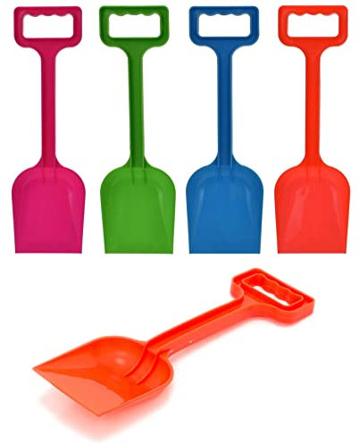 Pack Of 4 Childrens Plastic Beach Spade Digging Toy | Childs Garden Spade Beach Toy Sand Spade | 33cm Kids Digging Spade - Colour Varies One Supplied
